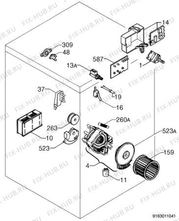 Взрыв-схема комплектующей Privileg 477688_20621 - Схема узла Electrical equipment 268